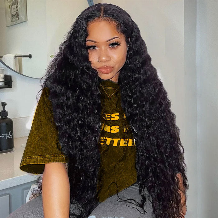 Pre Sale Glueless 13x6 Full Frontal Wig Pre Plucked Deep Wave Human Hair