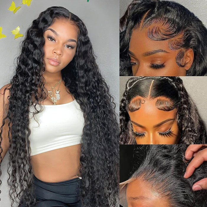 Pre Sale Glueless 13x6 Full Frontal Wig Pre Plucked Deep Wave Human Hair