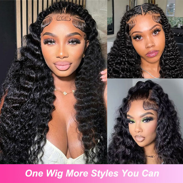 Pre Sale Glueless 13x6 Full Frontal Wig Pre Plucked Deep Wave Human Hair