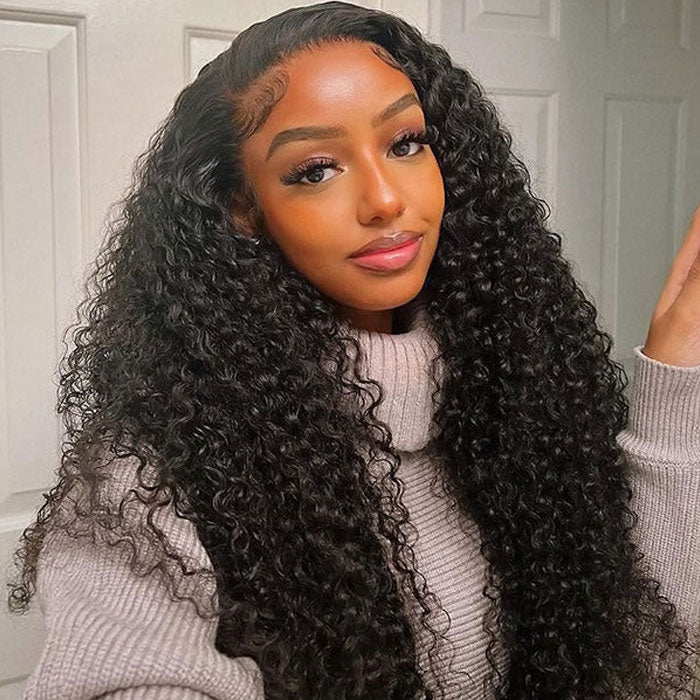 Pre Sale Jerry Curly 13x6 Full Frontal Lace Wig Glueless Pull and Go 100% Human Hair
