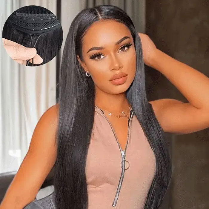 Pre Sale Anne Rose Pull Go 13x6 Lace Full Frontal Glueless Wig Silky Straight Human Hair