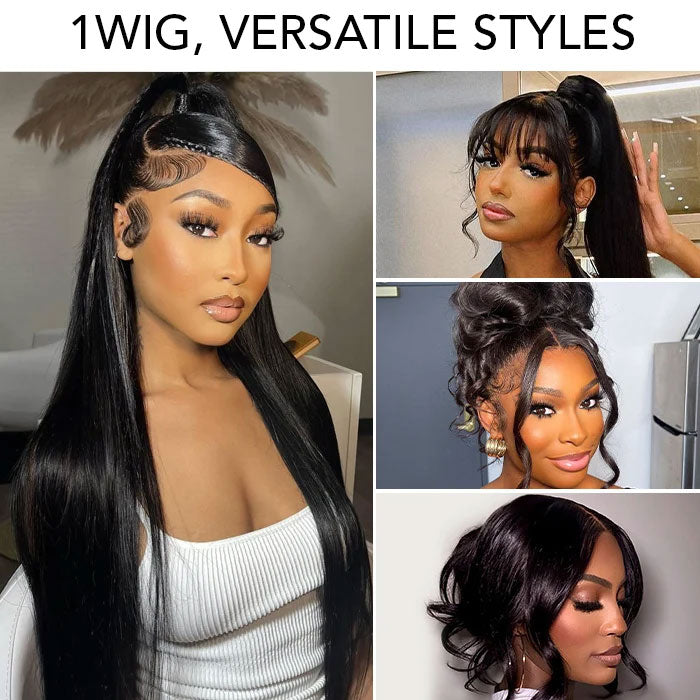 Pre Sale Anne Rose Pull Go 13x6 Lace Full Frontal Glueless Wig Silky Straight Human Hair