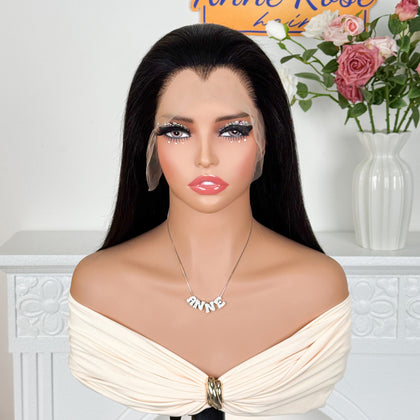 Anne Rose 13x4 Sheer Lace Frontal Wig – Natural Lagos Hairline Glueless Wig with Adjustable Drawstring