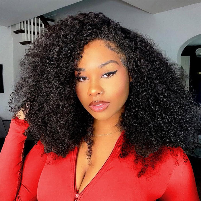 Anne Rose Afro Curly 13X4 Lace Full Frontal Wig 250% Density Volume For Thick Hair Fans