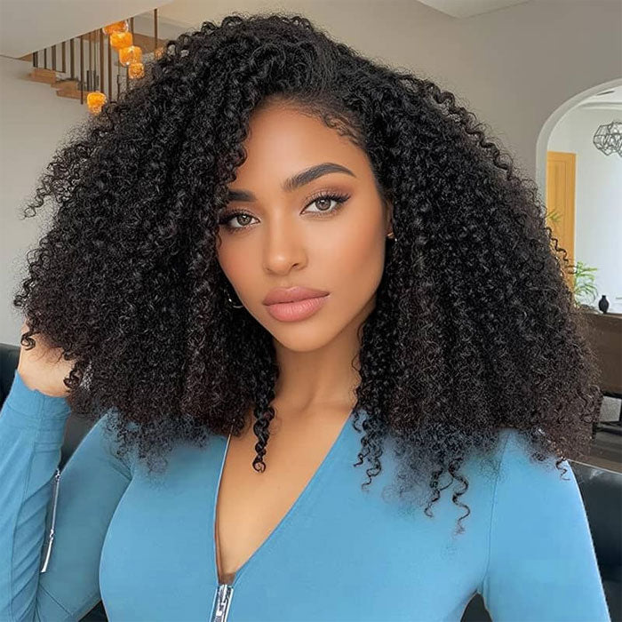 Anne Rose Afro Curly 13X4 Lace Full Frontal Wig 250% Density Volume For Thick Hair Fans
