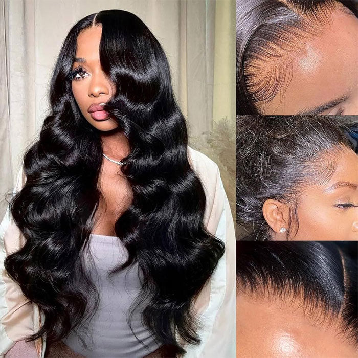 Anne Rose Body Wave 13x4 Full Frontal Lace Natural Color 180% Density Human Hair Wig