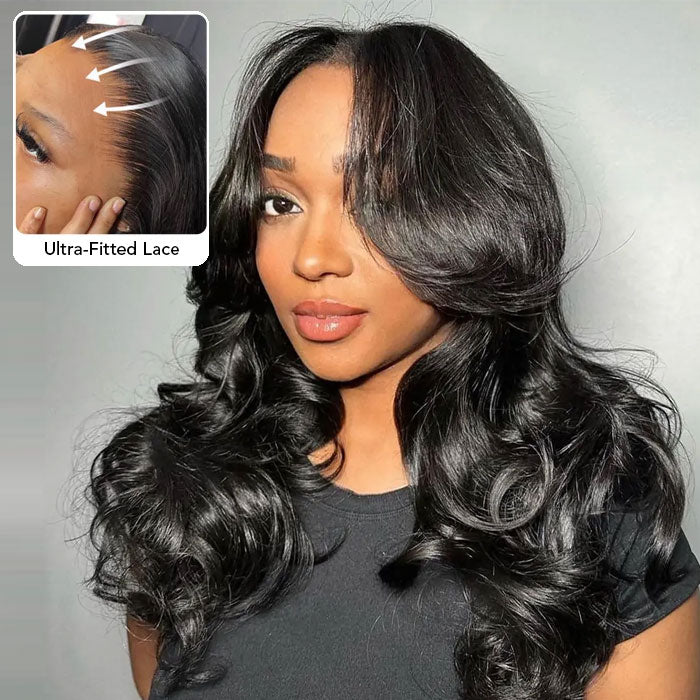 Anne Rose Body Wave 13x4 Full Frontal Lace Natural Color 180% Density Human Hair Wig