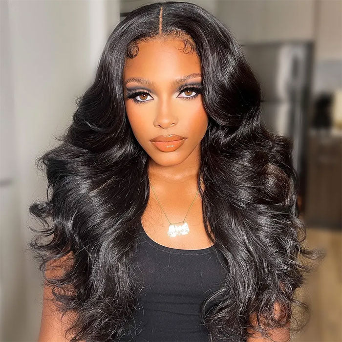 Anne Rose Body Wave 13x4 Full Frontal Lace Natural Color 180% Density Human Hair Wig