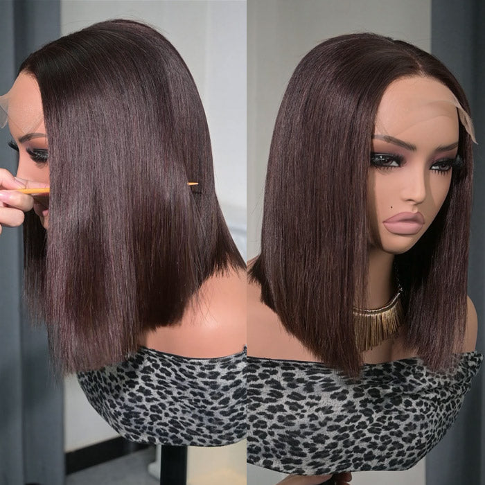 Anne Rose Chocolate Brown Vietnamese Hair 5x5 Lace Bob Wig Human Hair