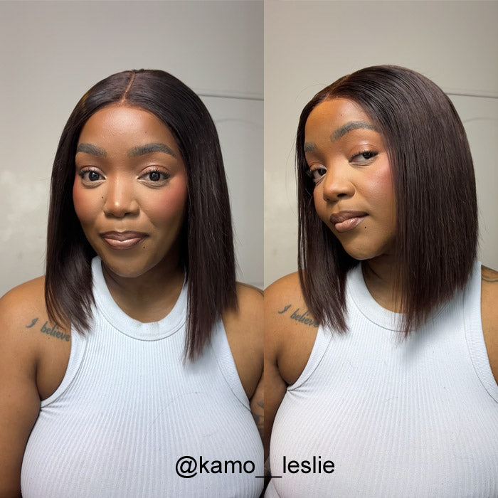 Kamo Leslie Recommended Chocolate Brown Vietnamese Hair 5x5 Lace Bob Wig Human Hair