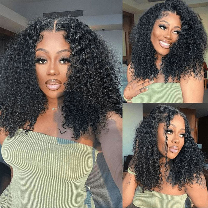 Anne Rose Double Drawn 13x4 Lace Full Frontal Bob Wig Italian Curls Human Hair