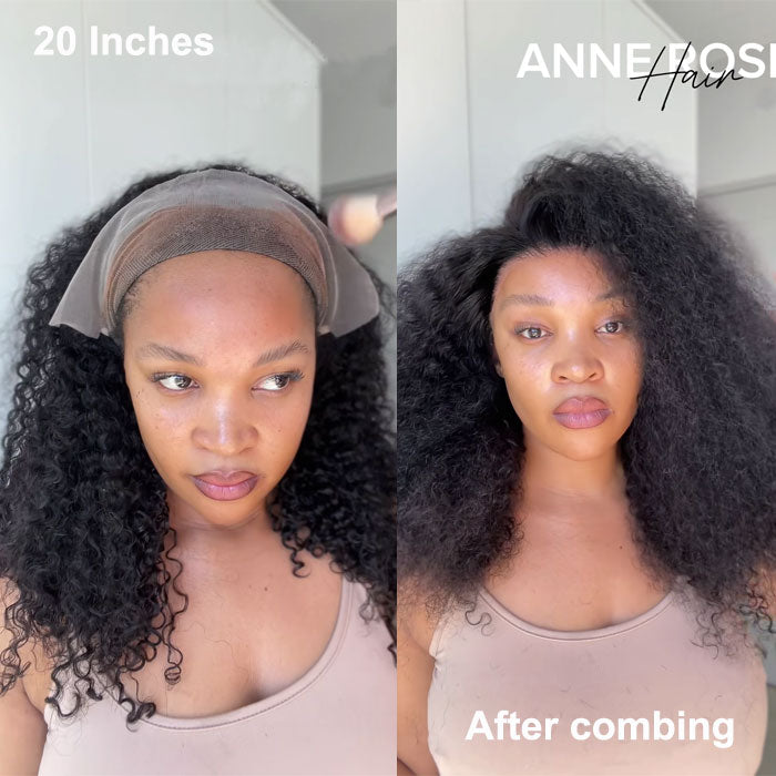 Anne Rose Double Drawn 13x4 Lace Full Frontal Bob Wig Italian Curls Human Hair