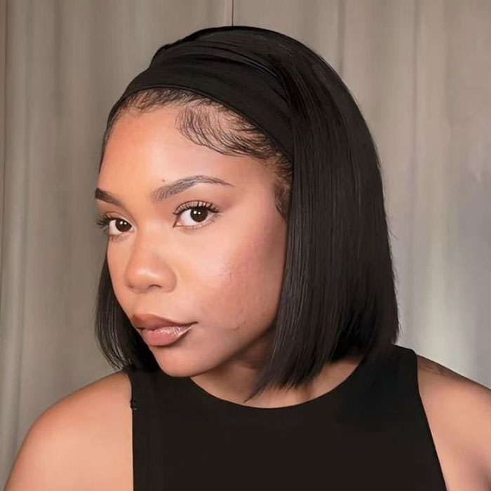 Anne Rose Headband Bob Wig Wear and Go Glueless Straight 100% Human Hair