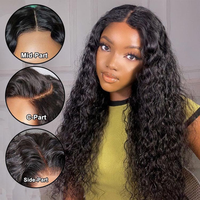 Anne Rose Water Wave 13x4 Full Frontal Transparent Lace Wig 100% Human Hair