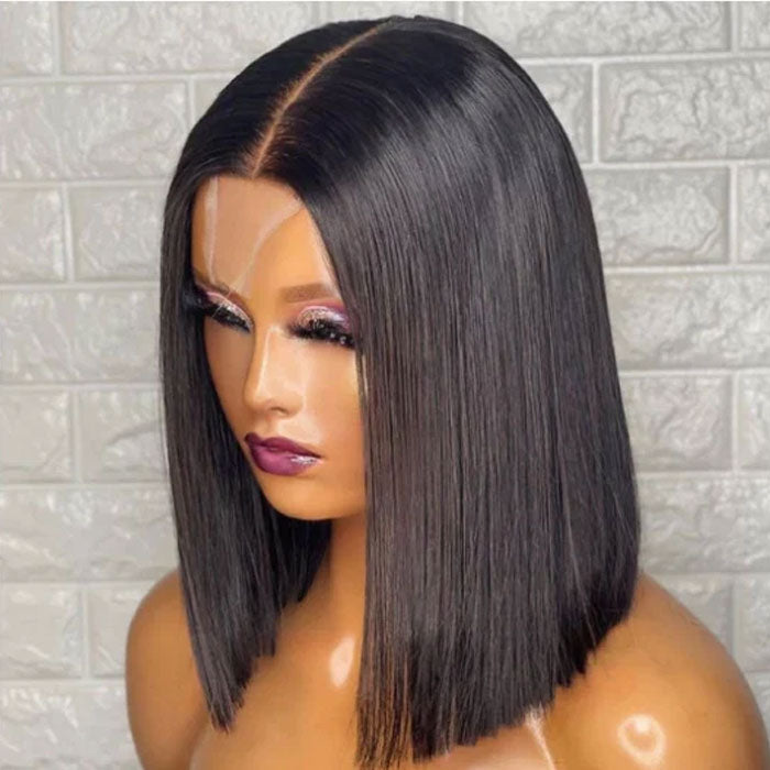 Bone Straight Bob Wig Pull &amp; Go Glueless 2×6 Lace Vietnamese Raw Human Hair Wig