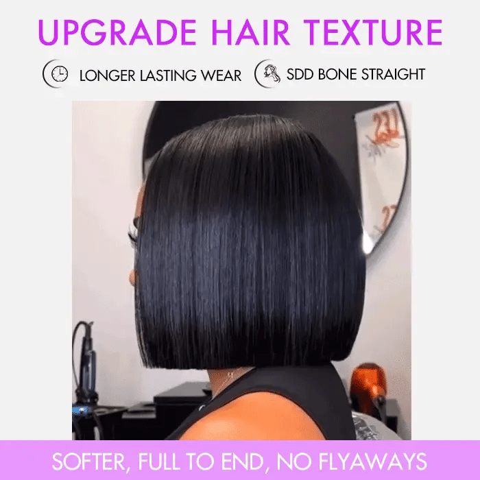 Bone Straight Bob Wig Pull &amp; Go Glueless 2×6 Lace Vietnamese Raw Human Hair Wig