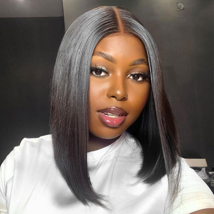 Bone Straight Bob Wig Pull &amp; Go Glueless 2×6 Lace Vietnamese Raw Human Hair Wig