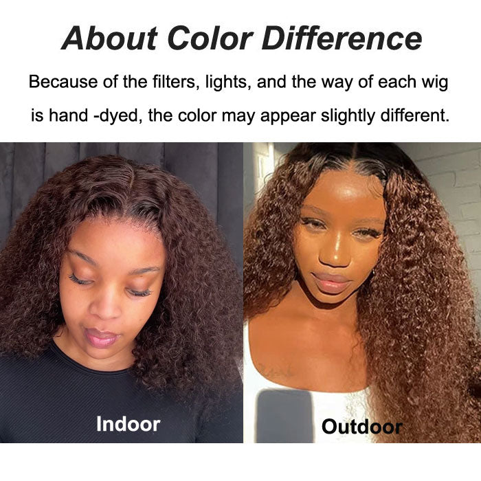 2026 Hot Chocolate Brown Jerry Curly 13x4 Full Frontal 150% Density Bob Wig Color 