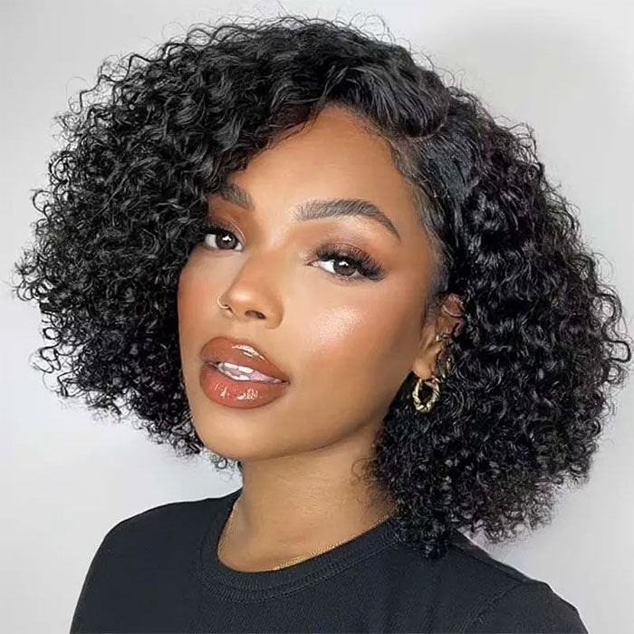 Clearance Sale Double Drawn Lace 13x4 Full Frontal Bob Jerry Curly Wig
