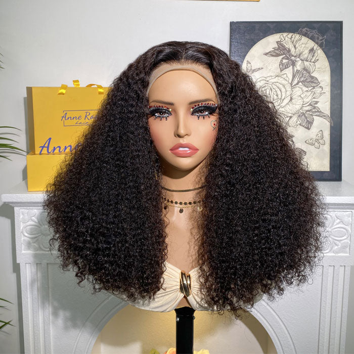 Peruvian Double Drawn Lace 13x4 Full Frontal Bob Jerry Curly Wig