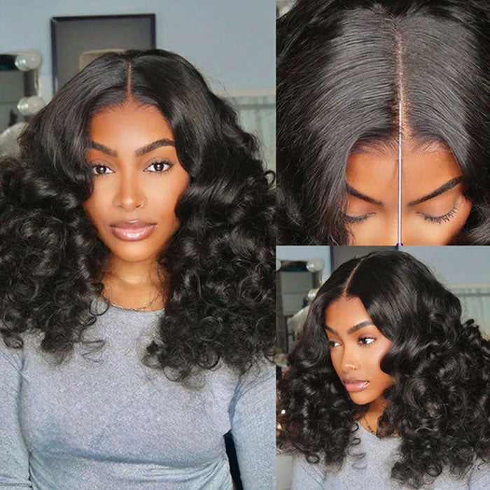 Clearance Sale Raw Human Hair SDD Bouncy Curly Glueless Full Frontal 13x4 Lace Wig