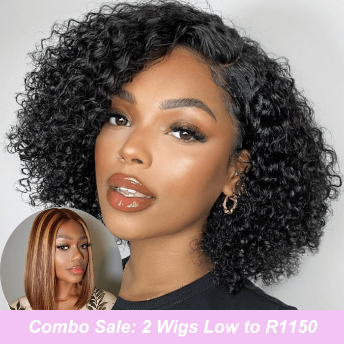 Combo Sale Jerry Curly Bob Frontal Wig with Piano Color Frontal Bob Wigs Human Hair