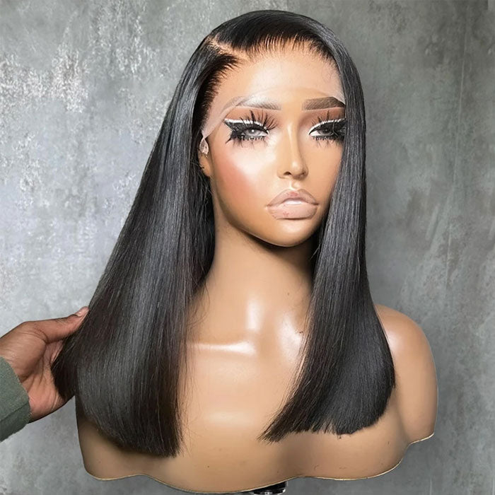 Double Drawn 13x4 Lace Full Frontal Bob Glueless Wigs 250% Density Human Hair