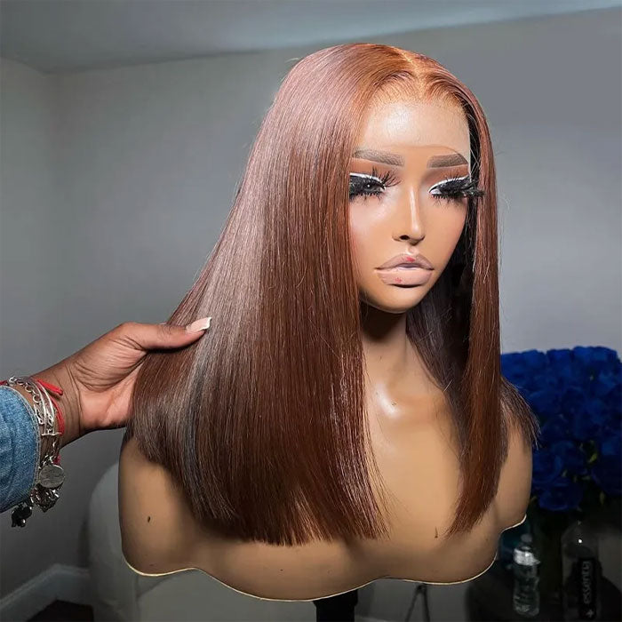 Double Drawn 13x4 Lace Full Frontal Bob Glueless Wigs 250% Density Human Hair