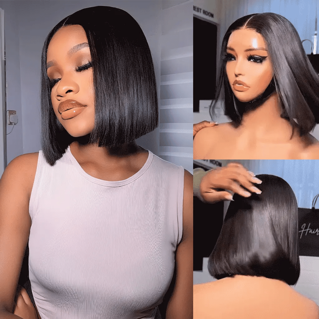 Vietnam SDD Hair Glueless 5X5 Lace Closure Bob Straight Wig