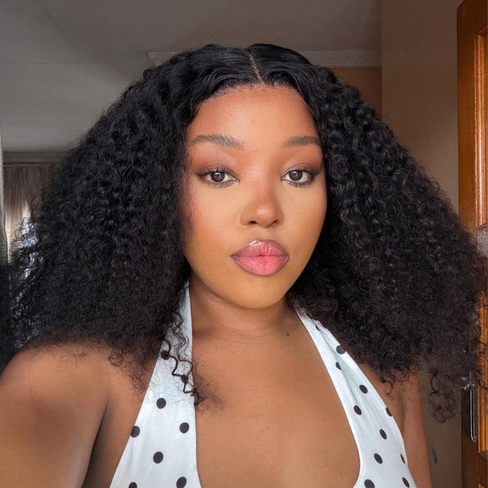 KeaMasuku Recommended Double Drawn 13x4 Full Frontal Bob Wig Jerry Curly Human Hair
