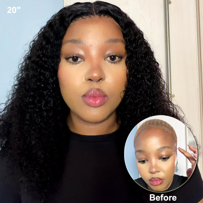 KeaMasuku Recommended Double Drawn 13x4 Full Frontal Bob Wig Jerry Curly Human Hair