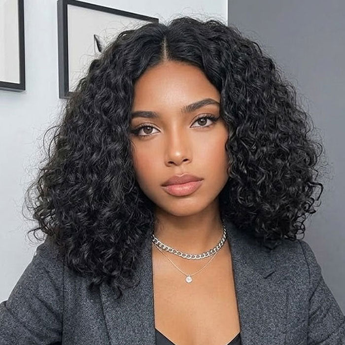 Flash Sale Water Wave Bob 13x4 Frontal Wig Pre Plucked 100% Human Hair