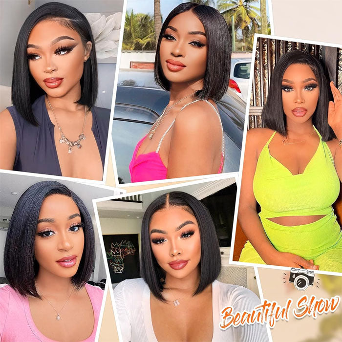 Double Drawn Gluless 4x4 Lace Closure Wig 250% Density Thick And Volume