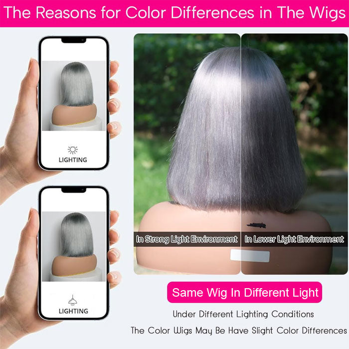 Grey Bob Wig Human Hair 13x4 Lace Frontal Wigs for Women Pre Plucked Invisible Knots
