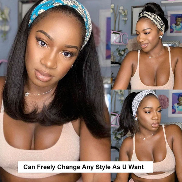 Pre Sale Headband Bob Wig Wear and Go Glueless Straight 100% Human Hair