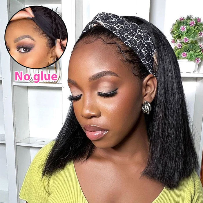 Pre Sale Headband Bob Wig Wear and Go Glueless Straight 100% Human Hair