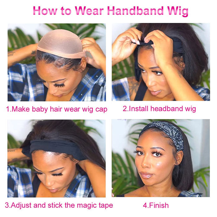 Pre Sale Headband Bob Wig Wear and Go Glueless Straight 100% Human Hair