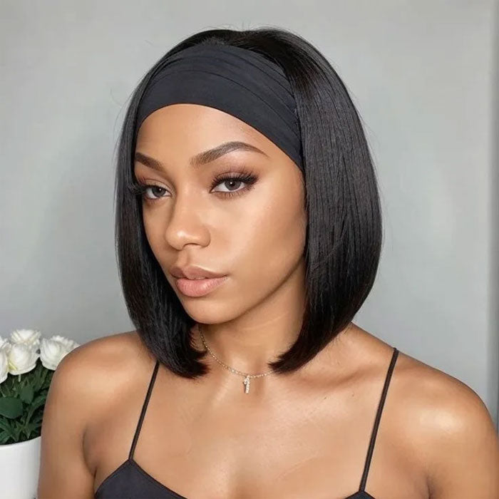 Pre Sale Headband Bob Wig Wear and Go Glueless Straight 100% Human Hair