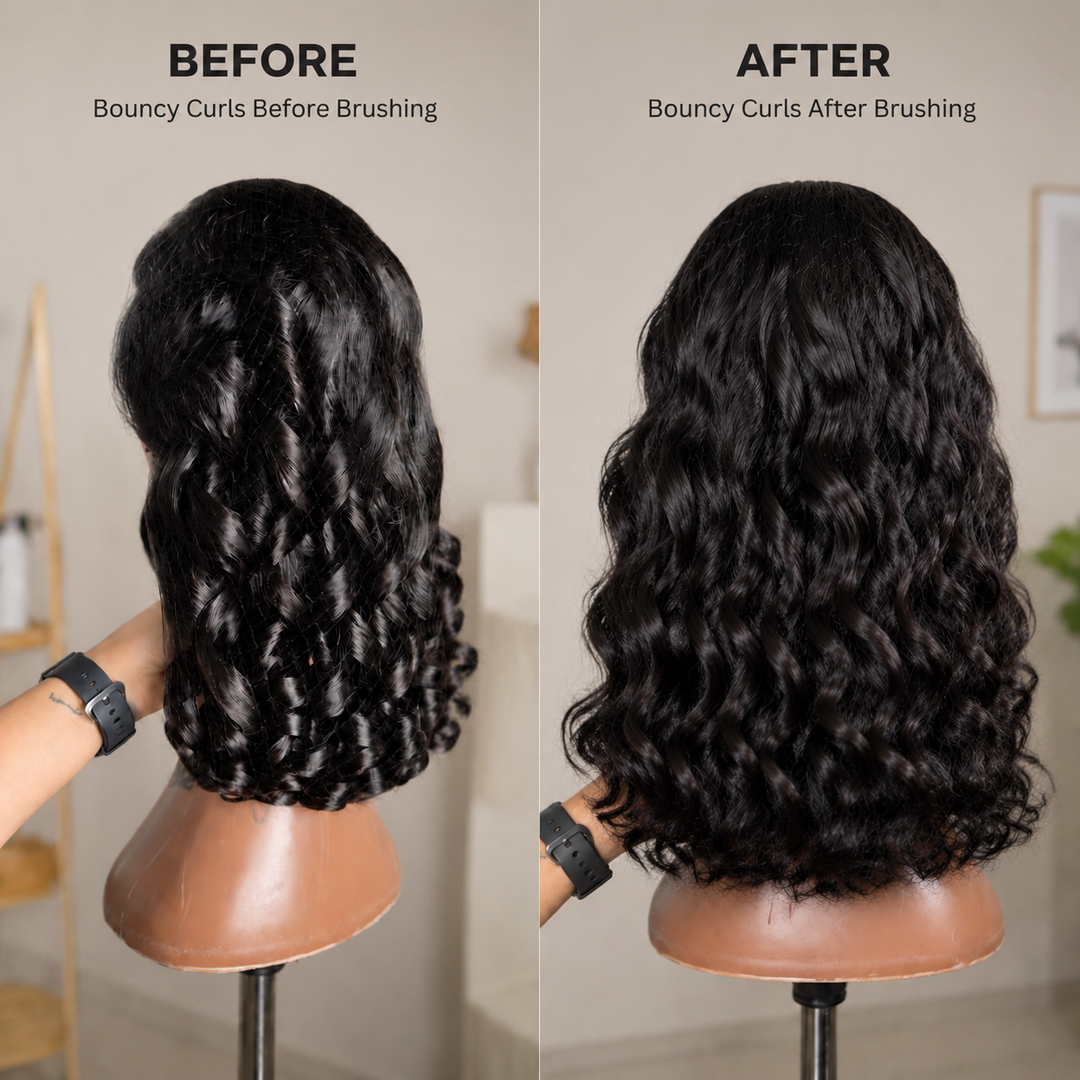 Vietnam Raw Hair SDD Loose Bouncy Wavy 13X4 Full Frontal Wig
