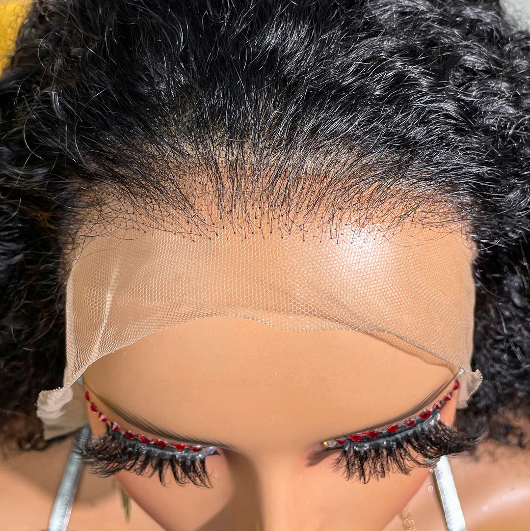 Peruvian Double Drawn Lace 13x4 Frontal Bob Italian Curls Wig