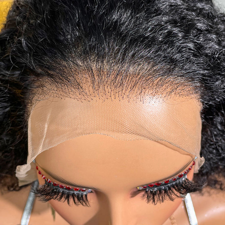 Peruvian Double Drawn Lace 13x4 Frontal Bob Italian Curls Wig