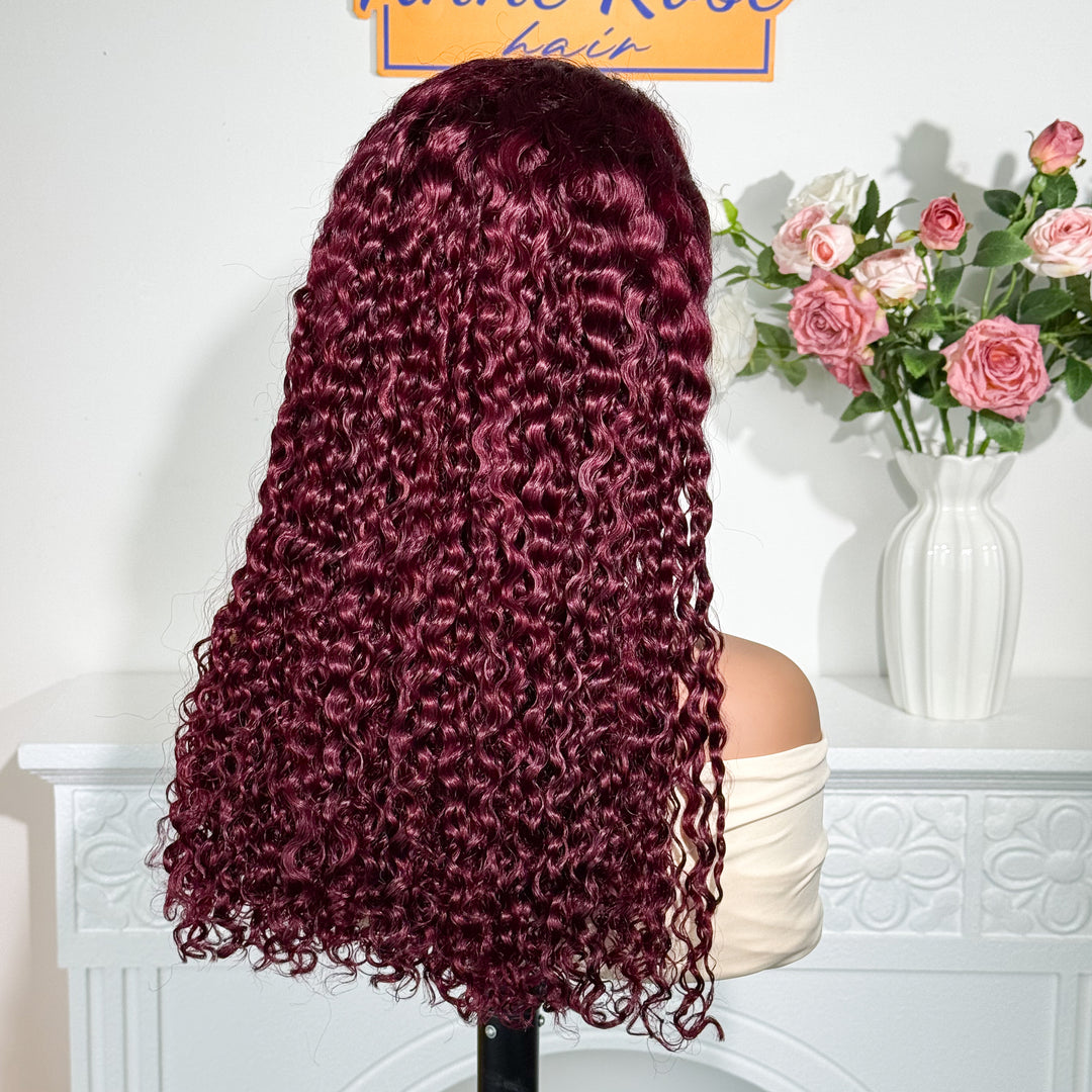Peruvian Double Drawn Lace 13x4 Full Frontal Bob Water Wave Wig 