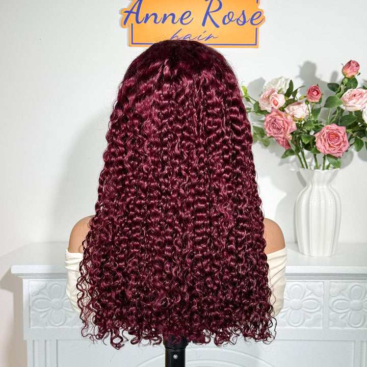 Peruvian Double Drawn Lace 13x4 Full Frontal Bob Water Wave Wig 