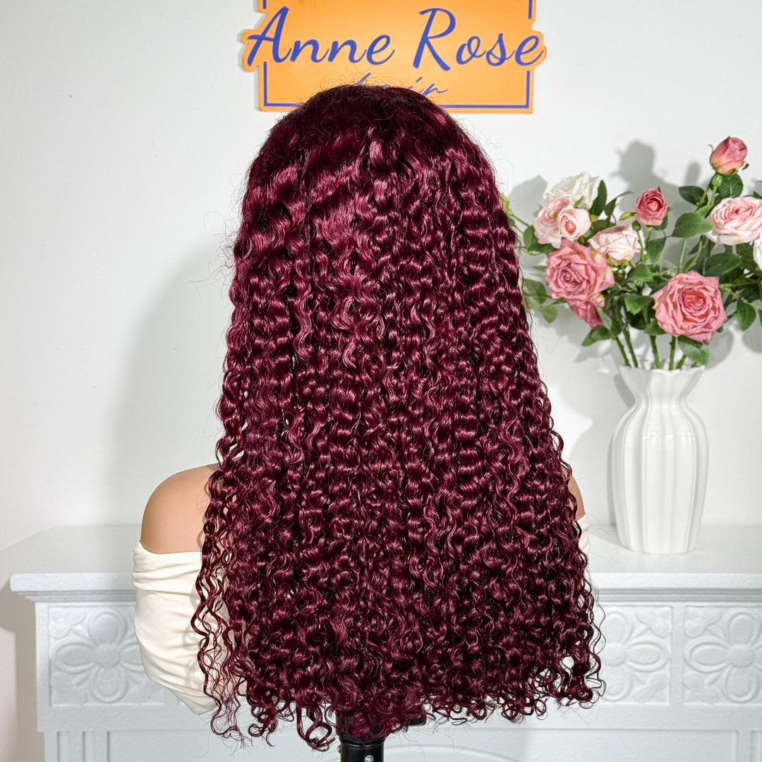 Peruvian Double Drawn Lace 13x4 Full Frontal Bob Water Wave Wig 