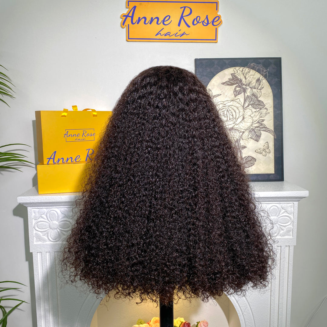 Peruvian Double Drawn Lace 13x4 Full Frontal Bob Jerry Curly Wig