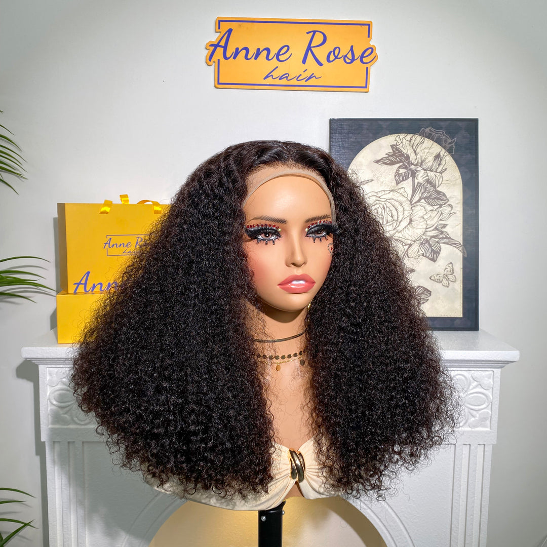 Peruvian Double Drawn Lace 13x4 Full Frontal Bob Jerry Curly Wig