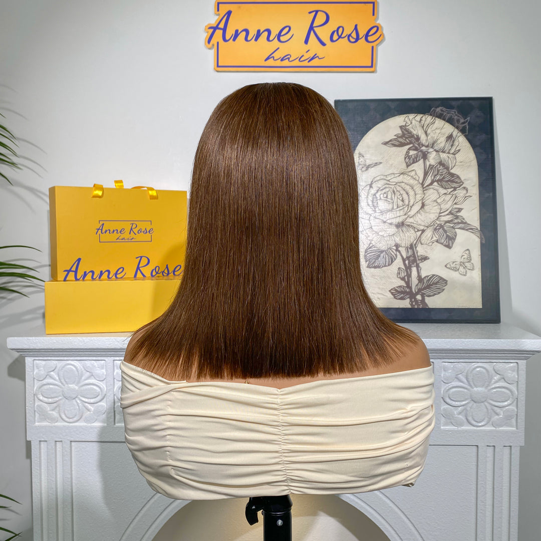 SPECIAL| Brown Color Glueless Full Frontal 13X4 Bob Wig Color #4