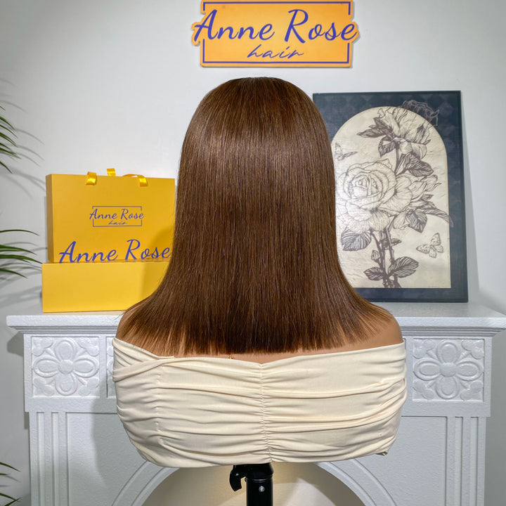 SPECIAL| Brown Color Glueless Full Frontal 13X4 Bob Wig Color #4