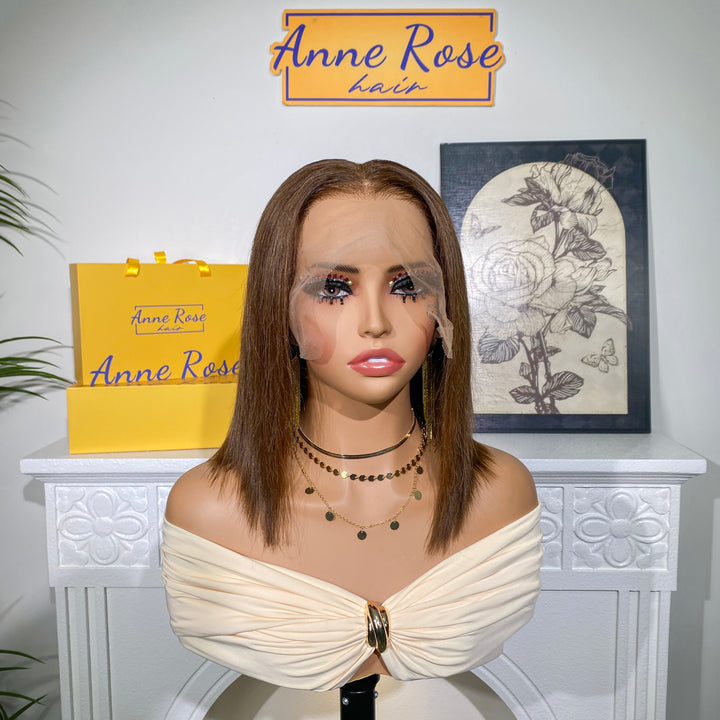 SPECIAL| Brown Color Glueless Full Frontal 13X4 Bob Wig Color #4