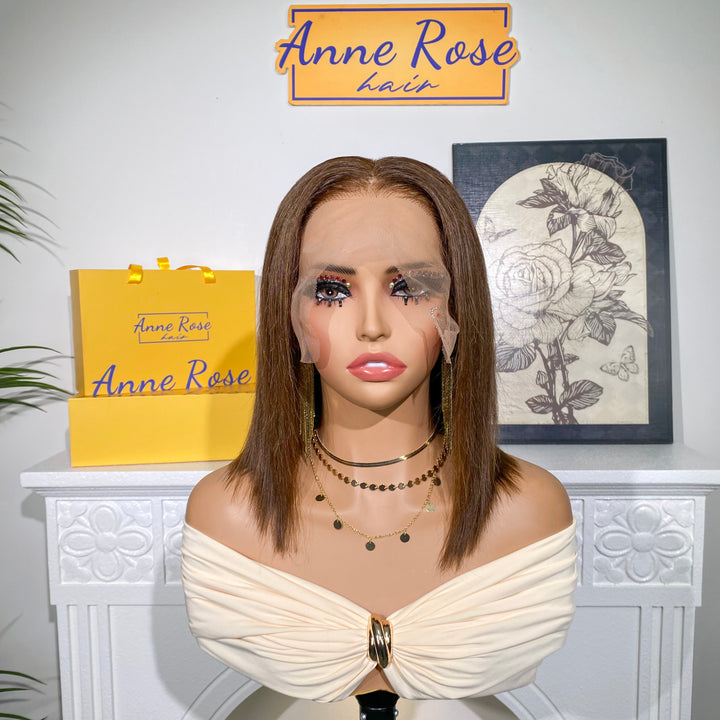 SPECIAL| Brown Color Glueless Full Frontal 13X4 Bob Wig Color #4